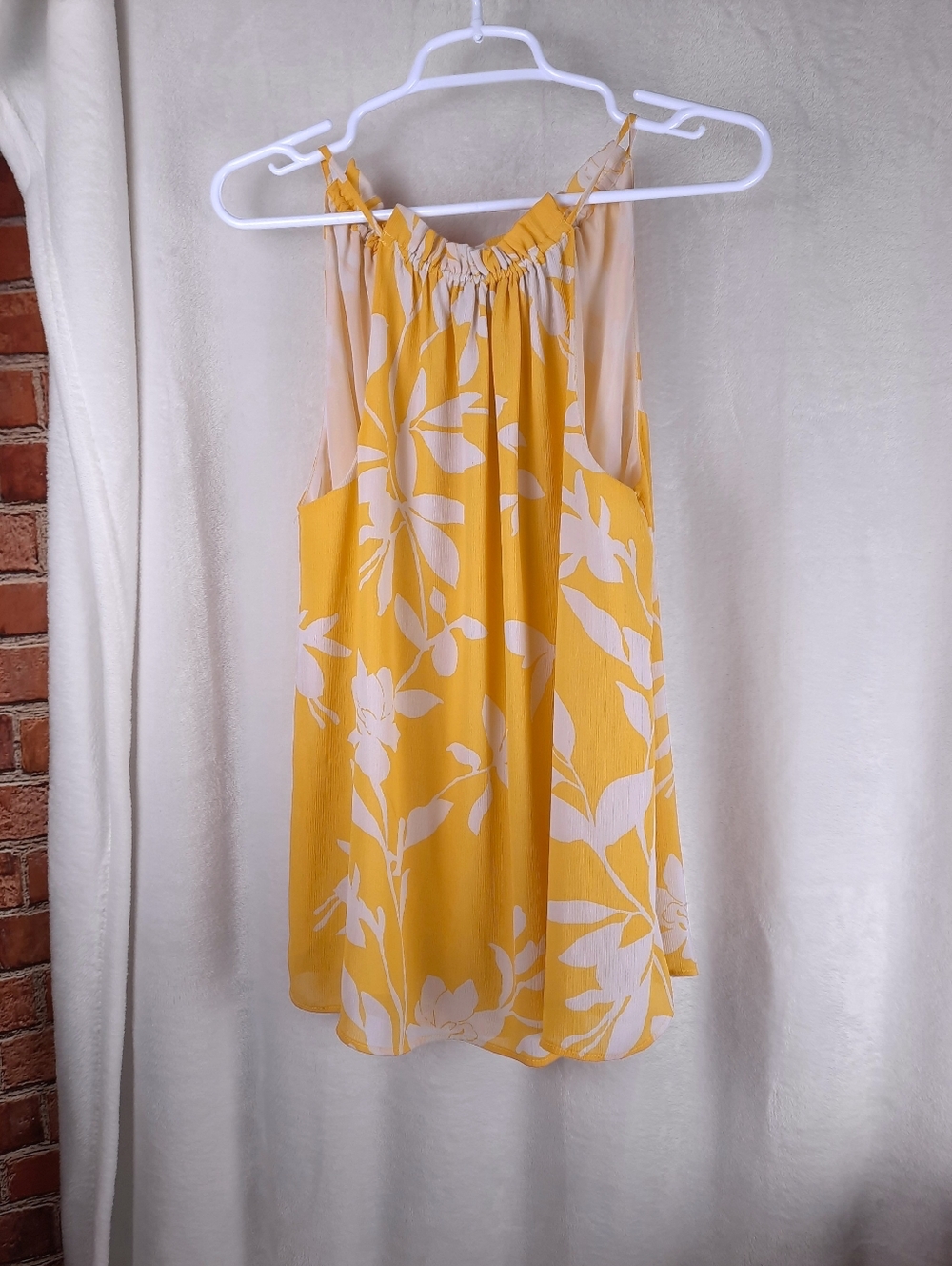 Ophelia Roe Sunny Yellow Floral Halter Top